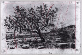 <div class="lightbox-artworktitle">Drawing for Studio Life, Episode 9 (Leaning Tree)</div><div class="lightbox-artworkyear">2022</div><div class="lightbox-artworkdescription">Charcoal and Coloured pencil on paper</div><div class="lightbox-artworkdimension"></div><div class="lightbox-artworkdimension"></div><div class="lightbox-tagswithlinks"><A rel='nofollow' href='/page/1/?s=%23Charcoal'>#Charcoal</A> <A rel='nofollow' href='/page/1/?s=%23Paper'>#Paper</A> <A rel='nofollow' href='/page/1/?s=%23StudioLife'>#StudioLife</A> <A rel='nofollow' href='/page/1/?s=%23ColouredPencil'>#ColouredPencil</A></div>