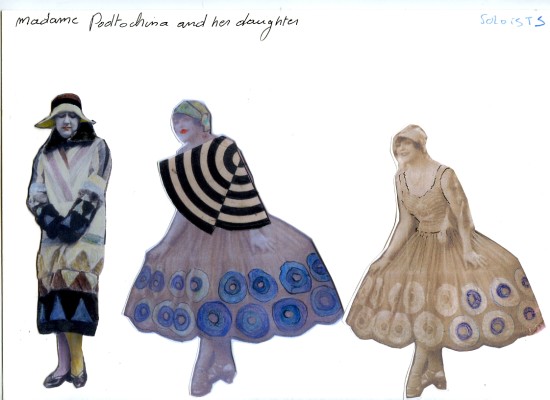 Designs by Greta Goiris for costumes for "The Nose", March 2009<br/>Photo: John Hodgkiss 