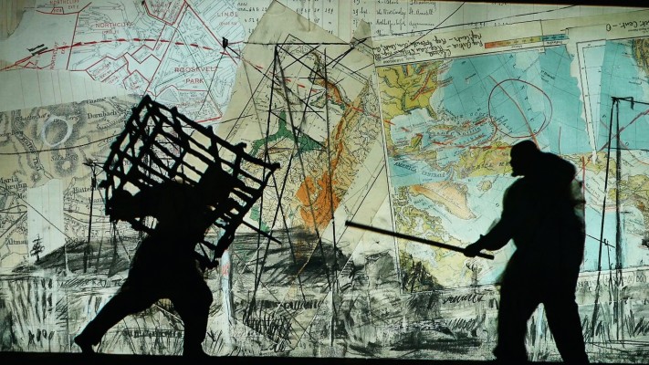 Still from "Notes Towards a Model Opera", 2015, Three channel film installation