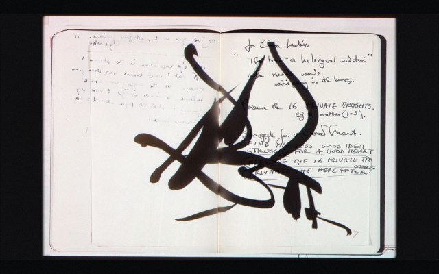 Still from "Notes Towards a Model Opera", 2015, Three channel film installation