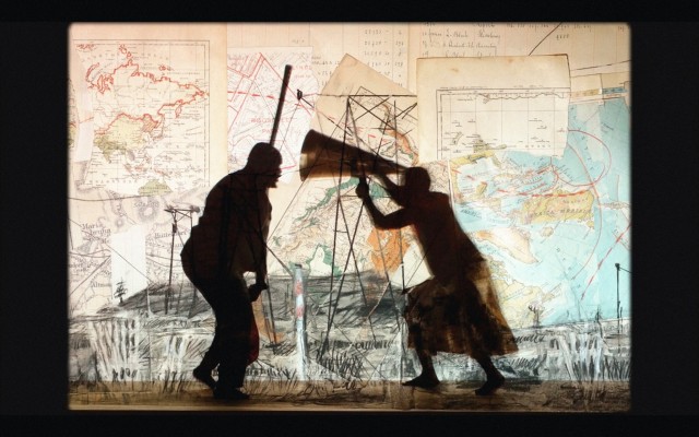 Still from "Notes Towards a Model Opera", 2015, Three channel film installation