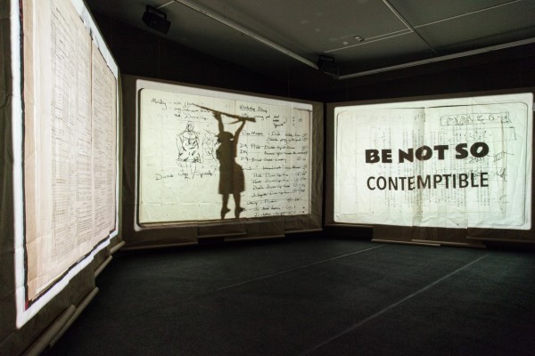 Installation view, "William Kentridge: More Sweetly Play the Dance", Marian Goodman Gallery London, September 2015