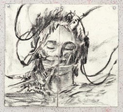 <div class="lightbox-artworktitle">Drawing for L'Orfeo (bed ridden)</div><div class="lightbox-artworkyear">2025</div><div class="lightbox-artworkdescription">Charcoal and red pencil on paper</div><div class="lightbox-artworkdimension">35.5 x 39.5 cm</div><div class="lightbox-artworkdimension"></div>