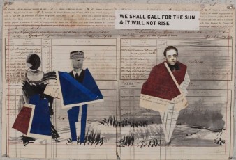 <div class="lightbox-artworktitle">Chiesa di San Francesco Saverio, Palermo Cash Book Drawing XIV</div><div class="lightbox-artworkyear">2023</div><div class="lightbox-artworkdescription">Watercolour, Coloured pencil, Indian ink, Charcoal and Collage on found paper</div><div class="lightbox-artworkdimension">Main dimensions: 52 x 76.8 x cm</div><div class="lightbox-artworkdimension">/</div>