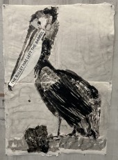 <div class="lightbox-artworktitle">Drawing for Studio Life, Episode 9 (Pelican, The Bullet has Left the Barrel)</div><div class="lightbox-artworkyear">2022</div><div class="lightbox-artworkdescription">Indian ink, Coloured pencil, Digital print and Collage on Phumani handmade paper</div><div class="lightbox-artworkdimension"></div><div class="lightbox-artworkdimension"></div><div class="lightbox-tagswithlinks"><A rel='nofollow' href='/page/1/?s=%23Ink'>#Ink</A> <A rel='nofollow' href='/page/1/?s=%23Paper'>#Paper</A> <A rel='nofollow' href='/page/1/?s=%23Collage'>#Collage</A> <A rel='nofollow' href='/page/1/?s=%23StudioLife'>#StudioLife</A> <A rel='nofollow' href='/page/1/?s=%23ColouredPencil'>#ColouredPencil</A> <A rel='nofollow' href='/page/1/?s=%23DigitalPrint'>#DigitalPrint</A></div>