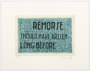 <div class="lightbox-artworktitle">Remorse Should Have Arisen Long Before</div><div class="lightbox-artworkyear">2023</div><div class="lightbox-artworkdescription">Direct Gravure and Chine collé on Hahnemühle, Natural White  300</div><div class="lightbox-artworkdimension"></div><div class="lightbox-artworkdimension">Edition of </div><div class="lightbox-tagswithlinks"><A rel='nofollow' href='/page/1/?s=%23Series'>#Series</A> <A rel='nofollow' href='/page/1/?s=%23Edition'>#Edition</A> <A rel='nofollow' href='/page/1/?s=%23OhToBelieveInAnotherWorld'>#OhToBelieveInAnotherWorld</A> <A rel='nofollow' href='/page/1/?s=%23DirectGravure'>#DirectGravure</A> <A rel='nofollow' href='/page/1/?s=%23ChineCollé'>#ChineCollé</A></div>