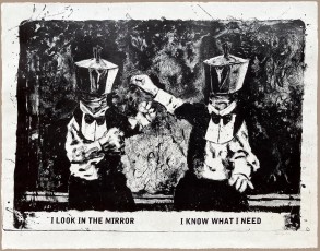 <div class="lightbox-artworktitle">I Look In The Mirror, I Know What I Need</div><div class="lightbox-artworkyear">2024</div><div class="lightbox-artworkdescription">Lithograph on handmade Korean paper</div><div class="lightbox-artworkdimension">Paper Size: 128 x 168 cm</div><div class="lightbox-artworkdimension">Edition of 26 plus 4 artist's proofs</div>