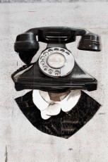 <div class="lightbox-artworktitle">Mask for The Great Yes, The Great No (telephone)</div><div class="lightbox-artworkyear">2024</div><div class="lightbox-artworkdescription">Cardboard, digital print, Indian ink , white-out, coloured pencil and lithographic crayon
</div><div class="lightbox-artworkdimension">62 x 50 cm</div><div class="lightbox-artworkdimension"></div>