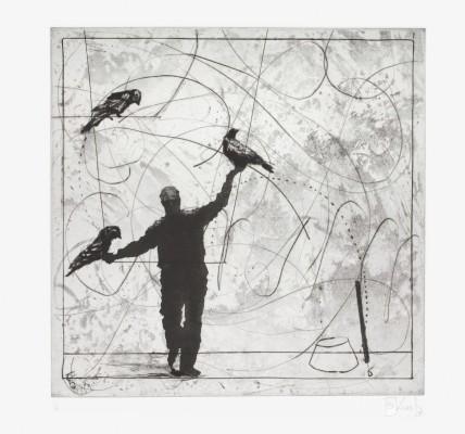 <div class="lightbox-artworktitle">Bird Catching (6. Man Balancing 2 Birds While a Third Looks on)</div><div class="lightbox-artworkyear">2006</div><div class="lightbox-artworkdescription">Drypoint and Aquatint on Hahnemühle, Warm White 300</div><div class="lightbox-artworkdimension">47 x 47 cm</div><div class="lightbox-artworkdimension">Edition of 18</div><div class="lightbox-tagswithlinks"><A href='/page/1/?s=%23Paper'>#Paper</A> <A href='/page/1/?s=%23Series'>#Series</A> <A href='/page/1/?s=%23Edition'>#Edition</A> <A href='/page/1/?s=%23Etching'>#Etching</A> <A href='/page/1/?s=%23TheMagicFlute'>#TheMagicFlute</A> <A href='/page/1/?s=%23Drypoint'>#Drypoint</A> <A href='/page/1/?s=%23Aquatint'>#Aquatint</A></div>