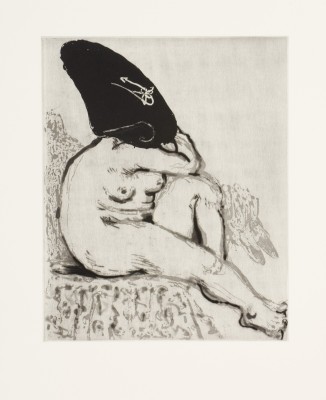 <div class="lightbox-artworktitle">Odalisque</div><div class="lightbox-artworkyear">2010</div><div class="lightbox-artworkdescription">Sugarlift aquatint, spitbite aquatint & drypoint on Somerset Velvet, Soft White, 300gsm</div><div class="lightbox-artworkdimension"></div><div class="lightbox-artworkdimension">Edition of 40</div><div class="lightbox-tagswithlinks"><a rel='nofollow' href='/page/1/?s=%23Edition'>#Edition</A> <a rel='nofollow' href='/page/1/?s=%23Etching'>#Etching</A> <a rel='nofollow' href='/page/1/?s=%23TheNose'>#TheNose</A></div>