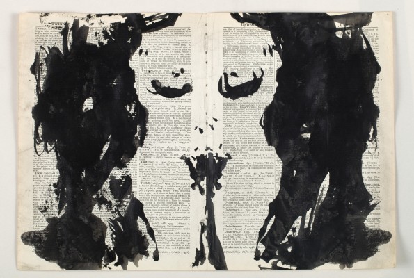 <div class="lightbox-artworktitle">Untitled (Rorschach 4)</div><div class="lightbox-artworkyear">2015</div><div class="lightbox-artworkdescription">Indian ink on Shorter Oxford Dictionary pages</div><div class="lightbox-artworkdimension">27 x 39.5 cm</div><div class="lightbox-artworkdimension"></div><div class="lightbox-tagswithlinks"><a rel='nofollow' href='/page/1/?s=%23Ink'>#Ink</A> <a rel='nofollow' href='/page/1/?s=%23FoundPaper'>#FoundPaper</A> <a rel='nofollow' href='/page/1/?s=%23Lulu'>#Lulu</A></div>