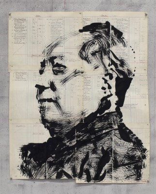 <div class="lightbox-artworktitle">Untitled (Chairman Mao)</div><div class="lightbox-artworkyear">2016</div><div class="lightbox-artworkdescription">Indian ink and red pencil on found ledger pages</div><div class="lightbox-artworkdimension">91.5 x 75 cm</div><div class="lightbox-artworkdimension"></div><div class="lightbox-tagswithlinks"><A rel='nofollow' href='/page/1/?s=%23Ink'>#Ink</A> <A rel='nofollow' href='/page/1/?s=%23FoundPaper'>#FoundPaper</A> <A rel='nofollow' href='/page/1/?s=%23Portrait'>#Portrait</A> <A rel='nofollow' href='/page/1/?s=%23NotesTowardsAModelOpera'>#NotesTowardsAModelOpera</A></div>