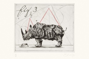 <div class="lightbox-artworktitle">Three Rhinos, Fig. 3</div><div class="lightbox-artworkyear">2005</div><div class="lightbox-artworkdescription">Drypoint and Pastel on Hahnemühle Copperplate, Warm White 300</div><div class="lightbox-artworkdimension">28.5 x 32.5 cm</div><div class="lightbox-artworkdimension">Edition of 45</div><div class="lightbox-tagswithlinks"><A href='/page/1/?s=%23Paper'>#Paper</A> <A href='/page/1/?s=%23Series'>#Series</A> <A href='/page/1/?s=%23Edition'>#Edition</A> <A href='/page/1/?s=%23TheMagicFlute'>#TheMagicFlute</A> <A href='/page/1/?s=%23Pastel'>#Pastel</A> <A href='/page/1/?s=%23Drypoint'>#Drypoint</A></div>