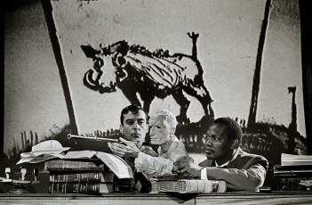 <div class="lightbox-artworktitle">Faustus in Africa!, <span style="font-style:normal">1995</span></div>
<div class="lightbox-artworkdescription">Theatre production with actors, puppets and projection, 2 hours 20 minutes</div>
<div class="lightbox-artworkdescription">Music: James Phillips, Warrick Sony, Writer: Johann Wolfgang von Goethe (adapted from "Faust", 1829) and Lesego Rampolekeng (additional text)</div>
<div class="lightbox-artworkdescription">Director: William Kentridge, Co-creator: Handspring Puppet Company</div>
<div class="lightbox-artworkdescription">Premiere: Kunstfest Weimar, Reithalle, Weimar, Germany, 22 June 1995</div><div class="lightbox-artworkdescription">Photo: Ruphin Coudyzer</div><div class="lightbox-artworkdimension"></div><div class="lightbox-tagswithlinks"><A rel='nofollow' href='/page/1/?s=%23FaustusInAfrica!'>#FaustusInAfrica!</A> <A rel='nofollow' href='/page/1/?s=%23Puppets'>#Puppets</A> <A rel='nofollow' href='/page/1/?s=%23Projection'>#Projection</A> <A rel='nofollow' href='/page/1/?s=%23Performance'>#Performance</A></div>
