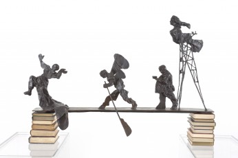 <div class="lightbox-artworktitle">Four Figures on a Bridge </div><div class="lightbox-artworkyear">2000-01</div><div class="lightbox-artworkdescription">Bronze, books</div><div class="lightbox-artworkdimension">94 x 58 x 21 cm</div><div class="lightbox-artworkdimension">Edition of </div><div class="lightbox-tagswithlinks"><a rel='nofollow' href='/page/1/?s=%23Series'>#Series</A> <a rel='nofollow' href='/page/1/?s=%23Bronze'>#Bronze</A> <a rel='nofollow' href='/page/1/?s=%23Edition'>#Edition</A> <a rel='nofollow' href='/page/1/?s=%23Procession'>#Procession</A></div>