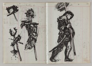 <div class="lightbox-artworktitle">Drawing for Triumphs and Laments (Bearers of Insignias)</div><div class="lightbox-artworkyear">2014</div><div class="lightbox-artworkdescription">Charcoal on found ledger pages</div><div class="lightbox-artworkdimension">47 x 66.5 cm</div><div class="lightbox-artworkdimension"></div><div class="lightbox-tagswithlinks"><a rel='nofollow' href='/page/1/?s=%23Charcoal'>#Charcoal</A> <a rel='nofollow' href='/page/1/?s=%23FoundPaper'>#FoundPaper</A> <a rel='nofollow' href='/page/1/?s=%23Triumphs&Laments'>#Triumphs&Laments</A></div>
