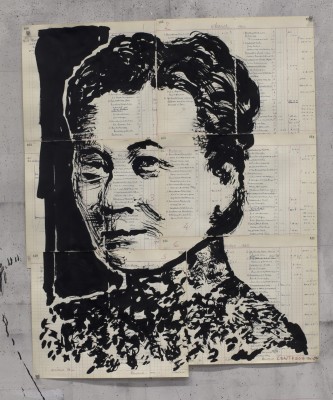<div class="lightbox-artworktitle">Untitled (Madame Mao)</div><div class="lightbox-artworkyear">2016</div><div class="lightbox-artworkdescription">Indian ink on found ledger pages</div><div class="lightbox-artworkdimension">90 x 74 cm</div><div class="lightbox-artworkdimension"></div><div class="lightbox-tagswithlinks"><a rel='nofollow' href='/page/1/?s=%23Ink'>#Ink</A> <a rel='nofollow' href='/page/1/?s=%23FoundPaper'>#FoundPaper</A> <a rel='nofollow' href='/page/1/?s=%23Portrait'>#Portrait</A> <a rel='nofollow' href='/page/1/?s=%23NotesTowardsAModelOpera'>#NotesTowardsAModelOpera</A></div>