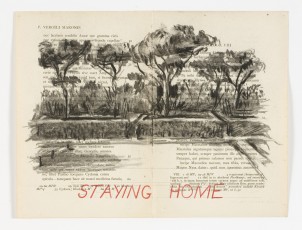 <div class="lightbox-artworktitle">Staying Home</div><div class="lightbox-artworkyear">1999</div><div class="lightbox-artworkdescription">Charcoal, watercolor and pencil crayon on printed pages</div><div class="lightbox-artworkdimension">22 x 28 cm</div><div class="lightbox-artworkdimension"></div><div class="lightbox-tagswithlinks"><a rel='nofollow' href='/page/1/?s=%23Charcoal'>#Charcoal</A> <a rel='nofollow' href='/page/1/?s=%23FoundPaper'>#FoundPaper</A> <a rel='nofollow' href='/page/1/?s=%23Series'>#Series</A> <a rel='nofollow' href='/page/1/?s=%23Watercolour'>#Watercolour</A> <a rel='nofollow' href='/page/1/?s=%23ColouredPencil'>#ColouredPencil</A> <a rel='nofollow' href='/page/1/?s=%23SleepingOnGlass'>#SleepingOnGlass</A></div>