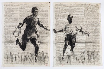 <div class="lightbox-artworktitle">Drawing for Soft Dictionary (Figures in Flight)</div><div class="lightbox-artworkyear">2016</div><div class="lightbox-artworkdescription">Charcoal on found pages</div><div class="lightbox-artworkdimension">26 x 19,5 cm each</div><div class="lightbox-artworkdimension"></div><div class="lightbox-tagswithlinks"><a rel='nofollow' href='/page/1/?s=%23Charcoal'>#Charcoal</A> <a rel='nofollow' href='/page/1/?s=%23FoundPaper'>#FoundPaper</A> <a rel='nofollow' href='/page/1/?s=%23FlipBook'>#FlipBook</A> <a rel='nofollow' href='/page/1/?s=%23SoftDictionary'>#SoftDictionary</A></div>