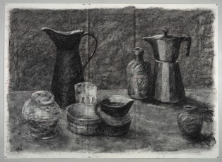 <div class="lightbox-artworktitle">Drawing for Studio Life (Still Life with Black Jug I)</div><div class="lightbox-artworkyear">2020</div><div class="lightbox-artworkdescription">Charcoal and red pencil on paper</div><div class="lightbox-artworkdimension">152 x 209.5 cm</div><div class="lightbox-artworkdimension"></div><div class="lightbox-tagswithlinks"><A rel='nofollow' href='/page/1/?s=%23Charcoal'>#Charcoal</A> <A rel='nofollow' href='/page/1/?s=%23Paper'>#Paper</A> <A rel='nofollow' href='/page/1/?s=%23StudioLife'>#StudioLife</A></div>