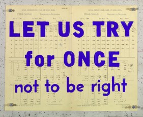 <div class="lightbox-artworktitle">Let Us Try For Once Not To Be Right</div><div class="lightbox-artworkyear">2019</div><div class="lightbox-artworkdescription">Pure Afghan Lapis Lazuli watercolour pigment on found pages, hand-painted multiple</div><div class="lightbox-artworkdimension">32.3 x 40.5 cm</div><div class="lightbox-artworkdimension">Edition of </div><div class="lightbox-tagswithlinks"><a rel='nofollow' href='/page/1/?s=%23FoundPaper'>#FoundPaper</A> <a rel='nofollow' href='/page/1/?s=%23Text'>#Text</A> <a rel='nofollow' href='/page/1/?s=%23Series'>#Series</A> <a rel='nofollow' href='/page/1/?s=%23WaitingForTheSibyl'>#WaitingForTheSibyl</A> <a rel='nofollow' href='/page/1/?s=%23Watercolour'>#Watercolour</A></div>