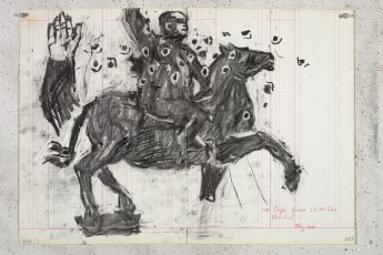 <div class="lightbox-artworktitle">Drawing for Triumphs and Laments (Mussolini on Horseback)</div><div class="lightbox-artworkyear">2014</div><div class="lightbox-artworkdescription">Charcoal on =found ledger pages</div><div class="lightbox-artworkdimension">47 x 66.5 cm</div><div class="lightbox-artworkdimension"></div><div class="lightbox-tagswithlinks"><a rel='nofollow' href='/page/1/?s=%23Charcoal'>#Charcoal</A> <a rel='nofollow' href='/page/1/?s=%23FoundPaper'>#FoundPaper</A> <a rel='nofollow' href='/page/1/?s=%23Triumphs&Laments'>#Triumphs&Laments</A></div>