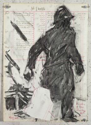 <div class="lightbox-artworktitle">Drawing for Triumphs and Laments (Fireman)</div><div class="lightbox-artworkyear">2014</div><div class="lightbox-artworkdescription">Charcoal on found ledger pages</div><div class="lightbox-artworkdimension">47 x 33 cm</div><div class="lightbox-artworkdimension"></div><div class="lightbox-tagswithlinks"><a rel='nofollow' href='/page/1/?s=%23Charcoal'>#Charcoal</A> <a rel='nofollow' href='/page/1/?s=%23FoundPaper'>#FoundPaper</A> <a rel='nofollow' href='/page/1/?s=%23Triumphs&Laments'>#Triumphs&Laments</A></div>