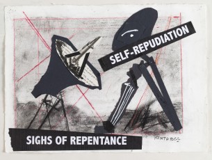 <div class="lightbox-artworktitle">Untitled (Self-Repudiation, Sighs of Repentance)</div><div class="lightbox-artworkyear">2009</div><div class="lightbox-artworkdescription">Charcoal, red pencil, tippex, paper and wire collage on paper</div><div class="lightbox-artworkdimension">26.5 x 36.5 cm</div><div class="lightbox-artworkdimension"></div><div class="lightbox-tagswithlinks"><a rel='nofollow' href='/page/1/?s=%23Charcoal'>#Charcoal</A> <a rel='nofollow' href='/page/1/?s=%23Paper'>#Paper</A> <a rel='nofollow' href='/page/1/?s=%23Text'>#Text</A> <a rel='nofollow' href='/page/1/?s=%23Collage'>#Collage</A> <a rel='nofollow' href='/page/1/?s=%23TheNose'>#TheNose</A> <a rel='nofollow' href='/page/1/?s=%23ColouredPencil'>#ColouredPencil</A></div>