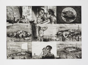 <div class="lightbox-artworktitle">Felix in Exile </div><div class="lightbox-artworkyear">1994</div><div class="lightbox-artworkdescription">Etching, soft ground, drypoint and aquatint from 1 copper plate, on Fabriano Rosaspina Bianco, 220 gsm paper</div><div class="lightbox-artworkdimension">70 x 100 cm</div><div class="lightbox-artworkdimension">Edition of 35</div><div class="lightbox-tagswithlinks"><a rel='nofollow' href='/page/1/?s=%23Edition'>#Edition</A> <a rel='nofollow' href='/page/1/?s=%23Etching'>#Etching</A> <a rel='nofollow' href='/page/1/?s=%23DrawingsForProjection'>#DrawingsForProjection</A> <a rel='nofollow' href='/page/1/?s=%23FelixInExile'>#FelixInExile</A></div>