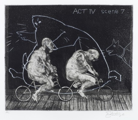 <div class="lightbox-artworktitle">Act IV / Scene 7</div><div class="lightbox-artworkyear">1996-97</div><div class="lightbox-artworkdescription">Suite of 8 etchings with soft ground, aquatint and drypoint, each from one zinc plate and an engraved polycarbon sheet, on Fabriano Rosaspina bianco 220 gsm paper</div><div class="lightbox-artworkdimension">36 x 50 cm</div><div class="lightbox-artworkdimension">Edition of 45</div><div class="lightbox-tagswithlinks"><a rel='nofollow' href='/page/1/?s=%23SelfPortrait'>#SelfPortrait</A> <a rel='nofollow' href='/page/1/?s=%23Series'>#Series</A> <a rel='nofollow' href='/page/1/?s=%23Edition'>#Edition</A> <a rel='nofollow' href='/page/1/?s=%23Etching'>#Etching</A> <a rel='nofollow' href='/page/1/?s=%23Ubu'>#Ubu</A></div>