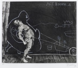 <div class="lightbox-artworktitle">Act III / Scene 4 </div><div class="lightbox-artworkyear">1996-97</div><div class="lightbox-artworkdescription">Etchings with soft ground, aquatint and drypoint, each from one zinc plate and an engraved polycarbon sheet, on Fabriano Rosaspina bianco 220 gsm paper</div><div class="lightbox-artworkdimension">36 x 50 cm</div><div class="lightbox-artworkdimension">Edition of 45</div><div class="lightbox-tagswithlinks"><a rel='nofollow' href='/page/1/?s=%23SelfPortrait'>#SelfPortrait</A> <a rel='nofollow' href='/page/1/?s=%23Series'>#Series</A> <a rel='nofollow' href='/page/1/?s=%23Edition'>#Edition</A> <a rel='nofollow' href='/page/1/?s=%23Etching'>#Etching</A> <a rel='nofollow' href='/page/1/?s=%23Ubu'>#Ubu</A></div>