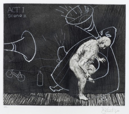 <div class="lightbox-artworktitle">Act I / Scene 2 </div><div class="lightbox-artworkyear">1996-97</div><div class="lightbox-artworkdescription">Etchings with soft ground, aquatint and drypoint, each from one zinc plate and an engraved polycarbon sheet, on Fabriano Rosaspina Bianco 220 gsm paper</div><div class="lightbox-artworkdimension">36 x 50 cm</div><div class="lightbox-artworkdimension">Edition of 45</div><div class="lightbox-tagswithlinks"><a rel='nofollow' href='/page/1/?s=%23SelfPortrait'>#SelfPortrait</A> <a rel='nofollow' href='/page/1/?s=%23Series'>#Series</A> <a rel='nofollow' href='/page/1/?s=%23Edition'>#Edition</A> <a rel='nofollow' href='/page/1/?s=%23Etching'>#Etching</A> <a rel='nofollow' href='/page/1/?s=%23Ubu'>#Ubu</A></div>