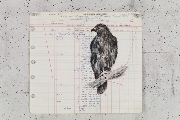 <div class="lightbox-artworktitle">Drawing for The Head & the Load (Bird of Prey on Branch) </div><div class="lightbox-artworkyear">2018</div><div class="lightbox-artworkdescription">Charcoal and red pencil on found ledger pages</div><div class="lightbox-artworkdimension">28 x 31 cm</div><div class="lightbox-artworkdimension"></div><div class="lightbox-tagswithlinks"><a rel='nofollow' href='/page/1/?s=%23Charcoal'>#Charcoal</A> <a rel='nofollow' href='/page/1/?s=%23FoundPaper'>#FoundPaper</A> <a rel='nofollow' href='/page/1/?s=%23TheHead&TheLoad'>#TheHead&TheLoad</A></div>