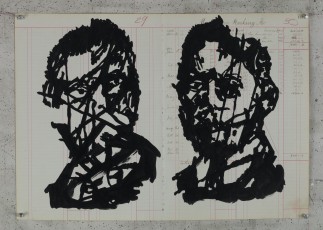 <div class="lightbox-artworktitle">Drawing for The Head & the Load (Two Heads)</div><div class="lightbox-artworkyear">2018</div><div class="lightbox-artworkdescription">Indian ink and red pencil on found ledger pages</div><div class="lightbox-artworkdimension">47 x 66.5 cm</div><div class="lightbox-artworkdimension"></div><div class="lightbox-tagswithlinks"><a rel='nofollow' href='/page/1/?s=%23Ink'>#Ink</A> <a rel='nofollow' href='/page/1/?s=%23FoundPaper'>#FoundPaper</A> <a rel='nofollow' href='/page/1/?s=%23TheHead&TheLoad'>#TheHead&TheLoad</A> <a rel='nofollow' href='/page/1/?s=%23ColouredPencil'>#ColouredPencil</A></div>