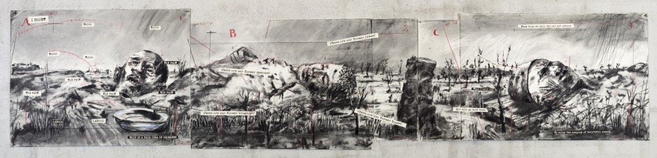<div class="lightbox-artworktitle">Drawing for The Head & the Load (Fallen Figures)</div><div class="lightbox-artworkyear">2018</div><div class="lightbox-artworkdescription">Charcoal, red pencil and digital print on paper</div><div class="lightbox-artworkdimension">63 x 280 cm</div><div class="lightbox-artworkdimension"></div><div class="lightbox-tagswithlinks"><a rel='nofollow' href='/page/1/?s=%23Charcoal'>#Charcoal</A> <a rel='nofollow' href='/page/1/?s=%23Paper'>#Paper</A> <a rel='nofollow' href='/page/1/?s=%23Text'>#Text</A> <a rel='nofollow' href='/page/1/?s=%23Collage'>#Collage</A> <a rel='nofollow' href='/page/1/?s=%23TheHead&TheLoad'>#TheHead&TheLoad</A> <a rel='nofollow' href='/page/1/?s=%23ColouredPencil'>#ColouredPencil</A></div>