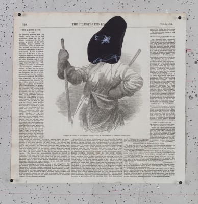 <div class="lightbox-artworktitle">Untitled (Nose with Staff)</div><div class="lightbox-artworkyear">2019</div><div class="lightbox-artworkdescription">Black paper and coloured pencil on Illustrated London News pages</div><div class="lightbox-artworkdimension">25.9 x 26.5 cm</div><div class="lightbox-artworkdimension"></div><div class="lightbox-tagswithlinks"><a rel='nofollow' href='/page/1/?s=%23Paper'>#Paper</A> <a rel='nofollow' href='/page/1/?s=%23FoundPaper'>#FoundPaper</A> <a rel='nofollow' href='/page/1/?s=%23Portrait'>#Portrait</A> <a rel='nofollow' href='/page/1/?s=%23Collage'>#Collage</A> <a rel='nofollow' href='/page/1/?s=%23TheNose'>#TheNose</A></div>