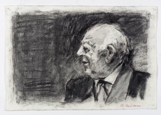 <div class="lightbox-artworktitle">Drawing for Studio Life, Episode 1 (Portrait of Sydney Kentridge)</div><div class="lightbox-artworkyear">2020</div><div class="lightbox-artworkdescription">Charcoal and red pencil on paper</div><div class="lightbox-artworkdimension">39 x 57 cm</div><div class="lightbox-artworkdimension"></div><div class="lightbox-tagswithlinks"><A rel='nofollow' href='/page/1/?s=%23Charcoal'>#Charcoal</A> <A rel='nofollow' href='/page/1/?s=%23Paper'>#Paper</A> <A rel='nofollow' href='/page/1/?s=%23StudioLife'>#StudioLife</A> <A rel='nofollow' href='/page/1/?s=%23Pastel'>#Pastel</A></div>