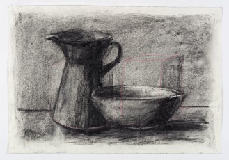 <div class="lightbox-artworktitle">Drawing for Studio Life, Episode 1 (Jug and Bowl)</div><div class="lightbox-artworkyear">2020</div><div class="lightbox-artworkdescription">Charcoal and red pencil on paper</div><div class="lightbox-artworkdimension">39.5 x 57 cm</div><div class="lightbox-artworkdimension"></div><div class="lightbox-tagswithlinks"><A rel='nofollow' href='/page/1/?s=%23Charcoal'>#Charcoal</A> <A rel='nofollow' href='/page/1/?s=%23Paper'>#Paper</A> <A rel='nofollow' href='/page/1/?s=%23StudioLife'>#StudioLife</A> <A rel='nofollow' href='/page/1/?s=%23Pastel'>#Pastel</A></div>