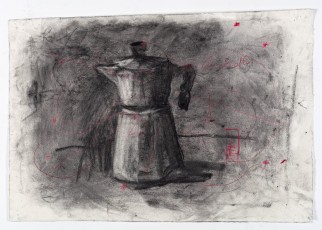 <div class="lightbox-artworktitle">Drawing for Studio Life, Episode 1 (Coffee Pot)</div><div class="lightbox-artworkyear">2020</div><div class="lightbox-artworkdescription">Charcoal and red pencil on paper</div><div class="lightbox-artworkdimension">42 x 60 cm</div><div class="lightbox-artworkdimension"></div><div class="lightbox-tagswithlinks"><A rel='nofollow' href='/page/1/?s=%23Charcoal'>#Charcoal</A> <A rel='nofollow' href='/page/1/?s=%23Paper'>#Paper</A> <A rel='nofollow' href='/page/1/?s=%23StudioLife'>#StudioLife</A></div>