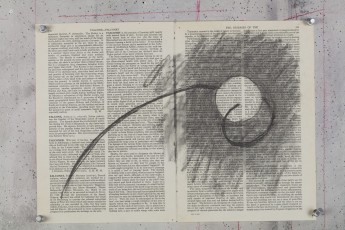 <div class="lightbox-artworktitle">Drawing for 7 Fragments for George Méliès (Circle I)</div><div class="lightbox-artworkyear">2003</div><div class="lightbox-artworkdescription">Charcoal on found pages</div><div class="lightbox-artworkdimension">27 x 37 cm</div><div class="lightbox-artworkdimension"></div><div class="lightbox-tagswithlinks"><A href='/page/1/?s=%23Charcoal'>#Charcoal</A> <A href='/page/1/?s=%23FoundPaper'>#FoundPaper</A> <A href='/page/1/?s=%23Series'>#Series</A> <A href='/page/1/?s=%23ColouredPencil'>#ColouredPencil</A> <A href='/page/1/?s=%237FragmentsForGeorgesMelies'>#7FragmentsForGeorgesMelies</A></div>