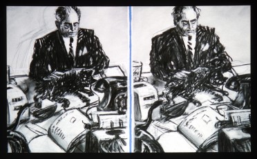 <div class="lightbox-artworktitle">Stereoscope</div><div class="lightbox-artworkyear">1999</div><div class="lightbox-artworkdescription">35 mm animated film, transferred to video and DVD </div><div class="lightbox-artworkdimension">8 min 22 sec</div><div class="lightbox-artworkdimension">Edition of 6</div><div class="lightbox-tagswithlinks"><A rel='nofollow' href='/page/1/?s=%23Charcoal'>#Charcoal</A> <A rel='nofollow' href='/page/1/?s=%23Soho'>#Soho</A> <A rel='nofollow' href='/page/1/?s=%23Series'>#Series</A> <A rel='nofollow' href='/page/1/?s=%23Edition'>#Edition</A> <A rel='nofollow' href='/page/1/?s=%23SingleChannel'>#SingleChannel</A> <A rel='nofollow' href='/page/1/?s=%23Animation'>#Animation</A> <A rel='nofollow' href='/page/1/?s=%23DrawingsForProjection'>#DrawingsForProjection</A></div>