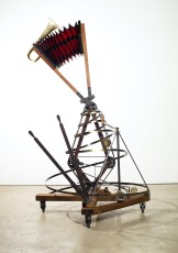 <div class="lightbox-artworktitle">Large Bellows</div><div class="lightbox-artworkyear">2012</div><div class="lightbox-artworkdescription">Steel, wood, bellows, brass, tripod, aluminium sheet, cardboard, textile, leather and other materials</div><div class="lightbox-artworkdimension">250 x 150 x 150 cm</div><div class="lightbox-artworkdimension"></div><div class="lightbox-tagswithlinks"><a rel='nofollow' href='/page/1/?s=%23Series'>#Series</A> <a rel='nofollow' href='/page/1/?s=%23Steel'>#Steel</A> <a rel='nofollow' href='/page/1/?s=%23FoundObjects'>#FoundObjects</A> <a rel='nofollow' href='/page/1/?s=%23Kinetic'>#Kinetic</A> <a rel='nofollow' href='/page/1/?s=%23TheRefusalofTime'>#TheRefusalofTime</A> <a rel='nofollow' href='/page/1/?s=%23Wood'>#Wood</A></div>
