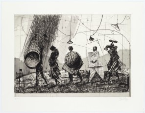 <div class="lightbox-artworktitle">Procession II</div><div class="lightbox-artworkyear">2023</div><div class="lightbox-artworkdescription">Direct Gravure, Drypoint and Aquatint on Gampi, 20 gsm, Chine collé on Hahnemühle, Natural White 300 gsm</div><div class="lightbox-artworkdimension">60.8 x 79.1 cm</div><div class="lightbox-artworkdimension">Edition of 20 plus 4 AP</div>