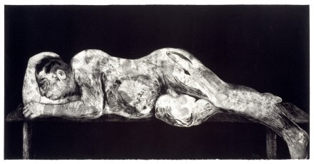 <div class="lightbox-artworktitle">The Black Sleeper </div><div class="lightbox-artworkyear">1997</div><div class="lightbox-artworkdescription">Etching, aquatint and drypoint from 2 plates on Velin Arches Blanc paper</div><div class="lightbox-artworkdimension">100 x 192 cm</div><div class="lightbox-artworkdimension">Edition of 50</div><div class="lightbox-tagswithlinks"><a rel='nofollow' href='/page/1/?s=%23SelfPortrait'>#SelfPortrait</A> <a rel='nofollow' href='/page/1/?s=%23Series'>#Series</A> <a rel='nofollow' href='/page/1/?s=%23Edition'>#Edition</A> <a rel='nofollow' href='/page/1/?s=%23Etching'>#Etching</A> <a rel='nofollow' href='/page/1/?s=%23Ubu'>#Ubu</A></div>