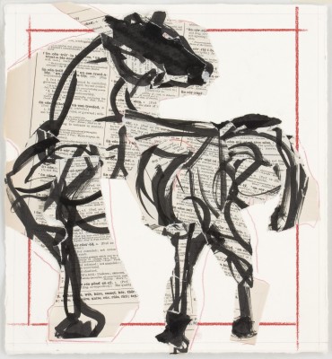 <div class="lightbox-artworktitle">Telegrams from the Nose (Horse with Turned Head)</div><div class="lightbox-artworkyear">2007</div><div class="lightbox-artworkdescription">Indian Ink, found pages, coloured pencil and collage on paper</div><div class="lightbox-artworkdimension">25 x 23.5cm</div><div class="lightbox-artworkdimension"></div><div class="lightbox-tagswithlinks"><a rel='nofollow' href='/page/1/?s=%23Ink'>#Ink</A> <a rel='nofollow' href='/page/1/?s=%23FoundPaper'>#FoundPaper</A> <a rel='nofollow' href='/page/1/?s=%23Collage'>#Collage</A> <a rel='nofollow' href='/page/1/?s=%23TheNose'>#TheNose</A> <a rel='nofollow' href='/page/1/?s=%23ColouredPencil'>#ColouredPencil</A></div>