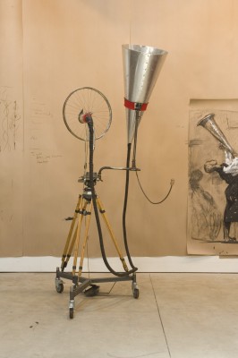 <div class="lightbox-artworktitle">Kinetic Sculpture from The Refusal of Time (with tube)</div><div class="lightbox-artworkyear">2012</div><div class="lightbox-artworkdescription">Bicycle wheel, aluminium sheets, tripod, mild steel, wood, castors,mechanical hardware and other materials</div><div class="lightbox-artworkdimension">290 x 120 x 150 cm</div><div class="lightbox-artworkdimension"></div><div class="lightbox-tagswithlinks"><a rel='nofollow' href='/page/1/?s=%23Series'>#Series</A> <a rel='nofollow' href='/page/1/?s=%23Steel'>#Steel</A> <a rel='nofollow' href='/page/1/?s=%23FoundObjects'>#FoundObjects</A> <a rel='nofollow' href='/page/1/?s=%23Kinetic'>#Kinetic</A> <a rel='nofollow' href='/page/1/?s=%23TheRefusalofTime'>#TheRefusalofTime</A> <a rel='nofollow' href='/page/1/?s=%23Wood'>#Wood</A> <a rel='nofollow' href='/page/1/?s=%23Aluminium'>#Aluminium</A></div>