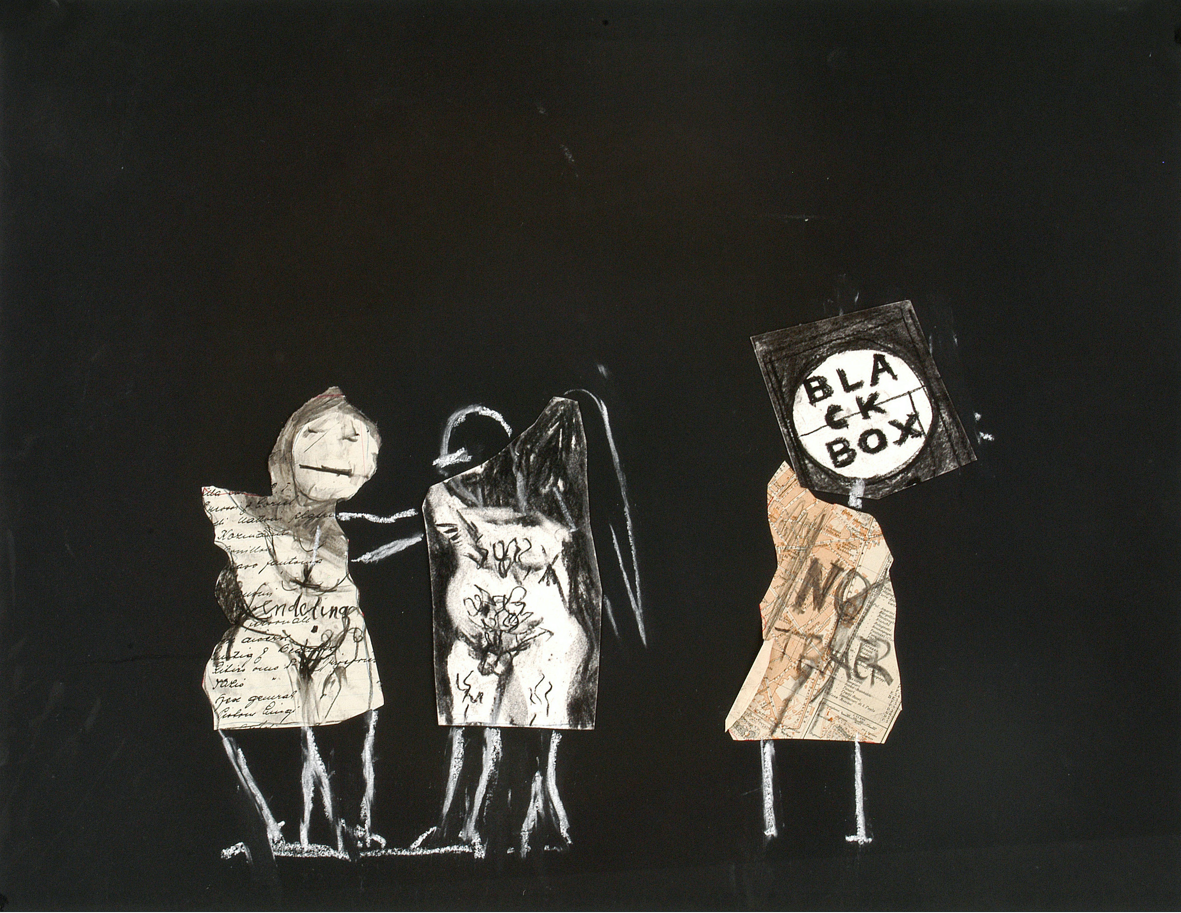 Drawing for Black Box / Chambre Noire (Three Figures)